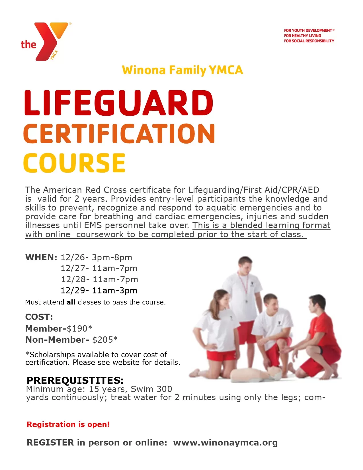 Water Safety Instructor Course | Winona Family YMCA